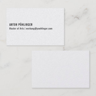 Minimalismo en tarjeta de visita en blanco y negro