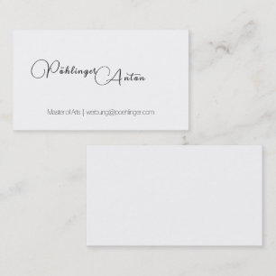 Minimalismo en tarjeta de visita en blanco y negro