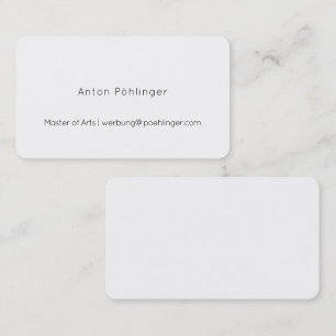 Minimalismo en tarjeta de visita en blanco y negro