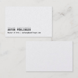 Minimalismo en tarjeta de visita twist en blanco y