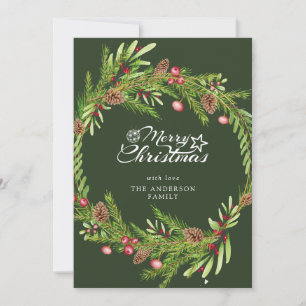 Minimalismo moderno guión de corona Feliz Navidad