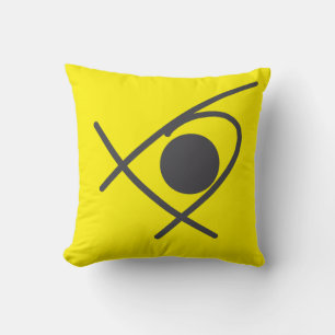 Minimalismo Resumen arte Cojín decorativo amarillo