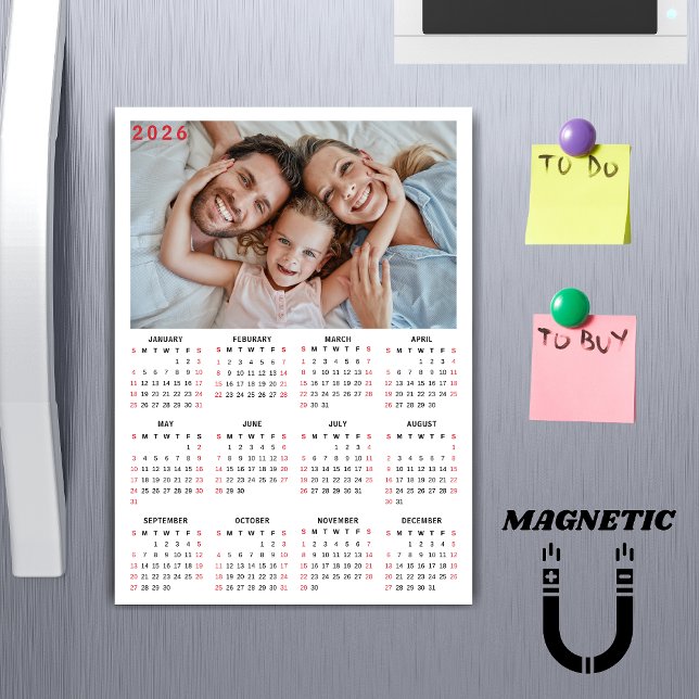 Minimalist 2026 Calendar Photo Magnet (Subido por el creador)