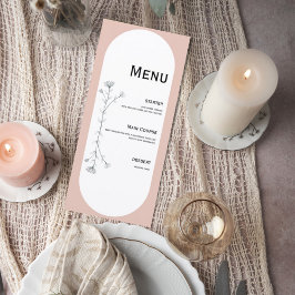 Minimalist Arch Wedding Menu Card