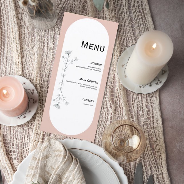 Minimalist Arch Wedding Menu Card (Subido por el creador)