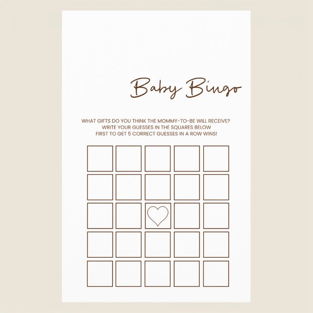 Minimalist Baby Gift Bingo Game Flyer (Subido por el creador)