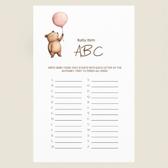 Minimalist Baby Name ABC Game Flyer (Subido por el creador)