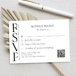 Minimalist Black and White Modern Wedding RSVP