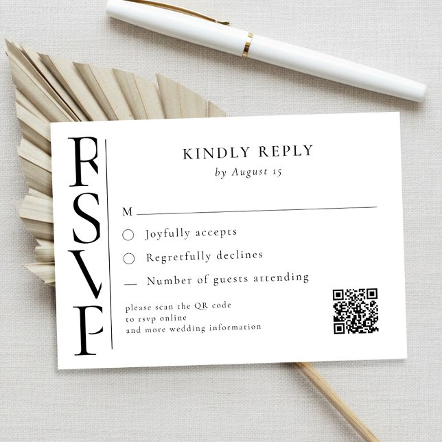 Minimalist Black and White Modern Wedding RSVP (Subido por el creador)