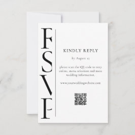 Minimalist Black and White Modern Wedding RSVP