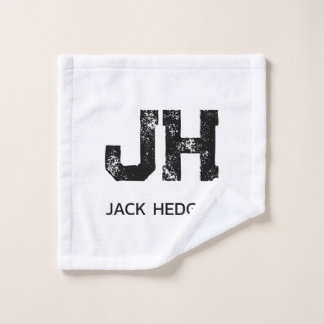 MINIMALIST BLACK TWO LETTER MONOGRAM NAME WHITE