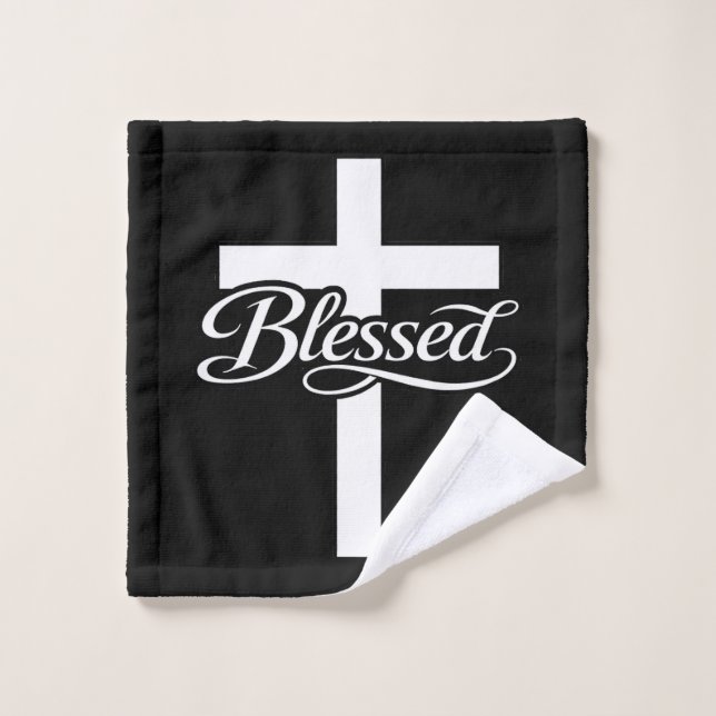 Minimalist Blessed Cross Christian Faith Design (Toallita)