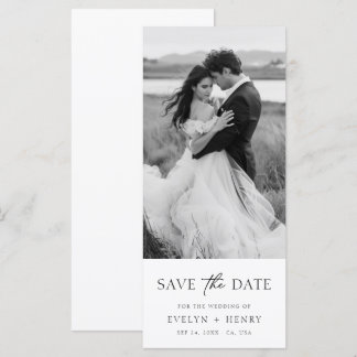 Minimalist Bookmark Photo Wedding Save the Date