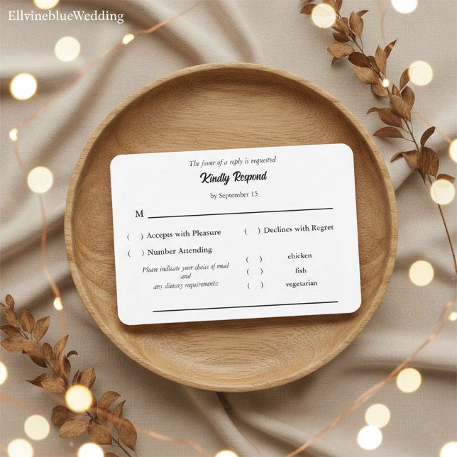 Minimalist Elegant Typography & Meal Choice RSVP (Subido por el creador)