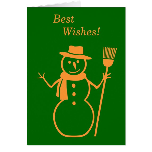 minimalist gold snowman with broom for christmas (Frente)