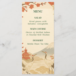 Minimalist Japanese Cherry Blossom Wedding Menu