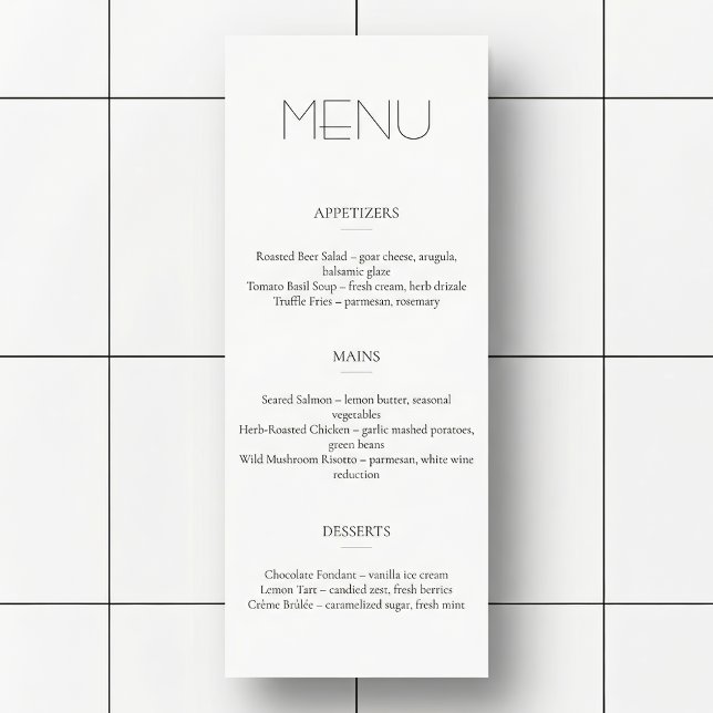 Minimalist Light Restaurant Or Wedding Menu (Subido por el creador)