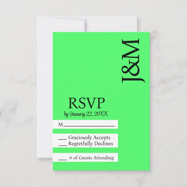 Minimalist Lime Green RSVP card (Anverso)