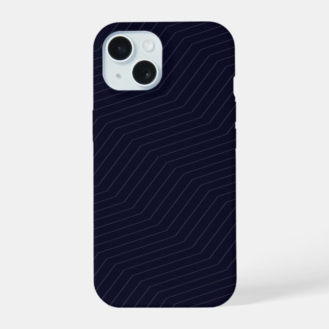Minimalist Midnight Navy Blue Zig Zag Geometric  (Reverso )