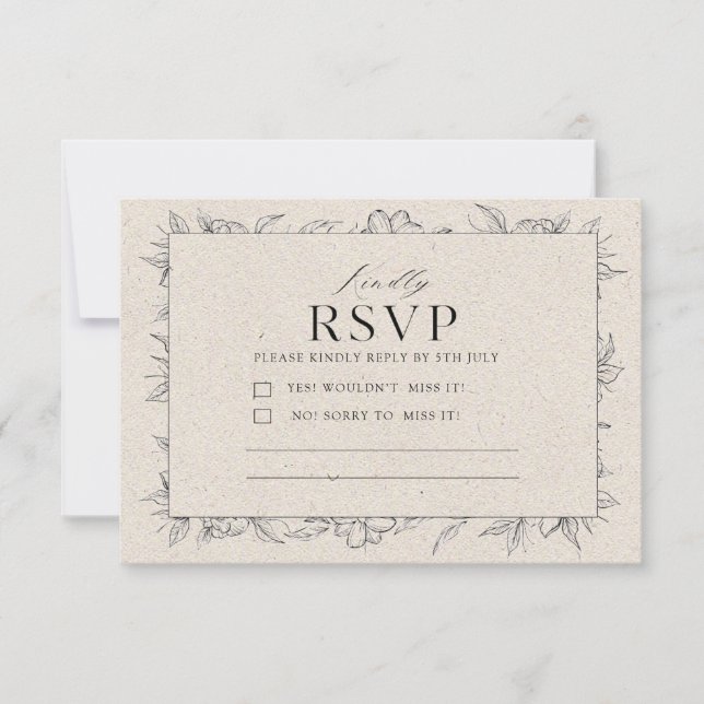 Minimalist Modern Elegant Cream Clean RSVP Card |  (Anverso)