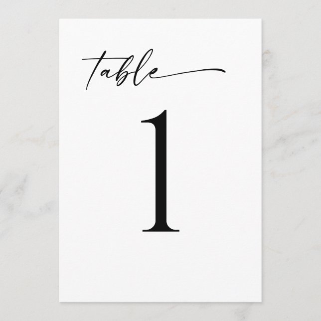 Minimalist Modern Table Number (Anverso)