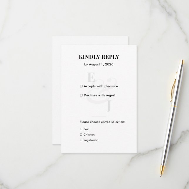 Minimalist Modern Wedding RSVP | QR Code | Small (Anverso/Reverso In Situ)