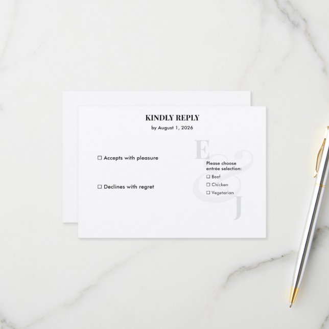 Minimalist Modern Wedding RSVP | QR Code Small 2 (Anverso/Reverso In Situ)