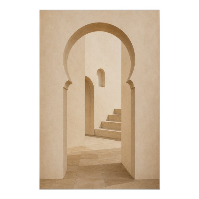 Minimalist Moroccan Archway Wall Art Poster  (Anverso)