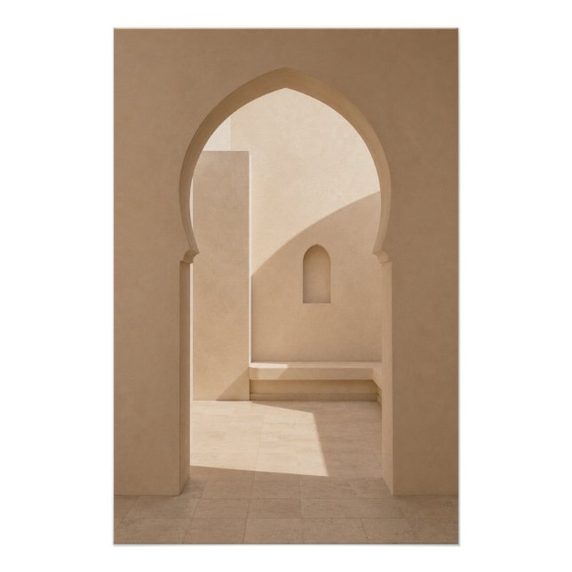 Minimalist Moroccan Patio Wall Art Poster (Anverso)