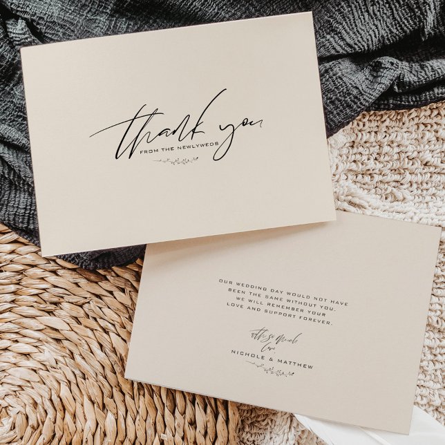 Minimalist Neutral Color Wedding Thank You Card (Subido por el creador)