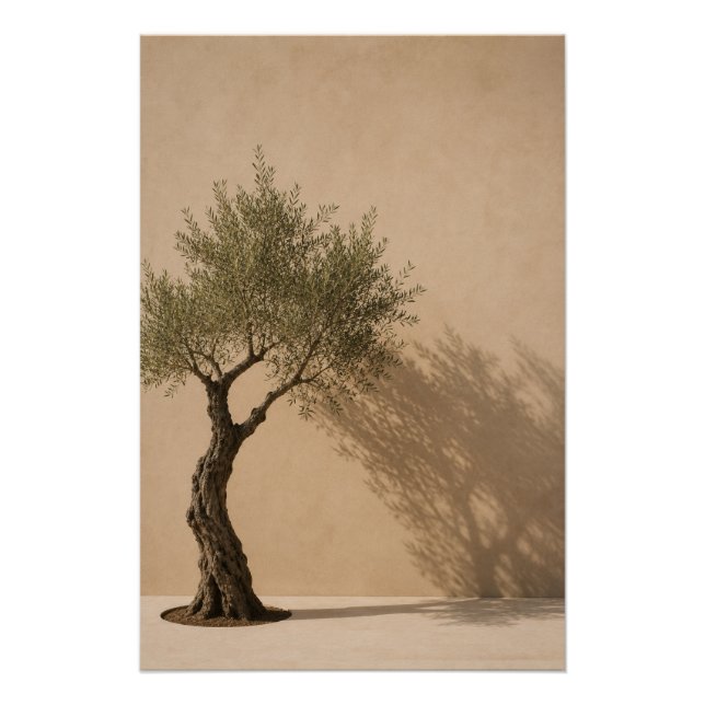 Minimalist Olive Tree Wall Art Poster (Anverso)