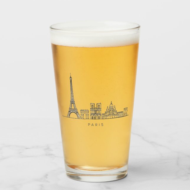 Minimalist Paris Skyline Line Art (Anverso (lleno))