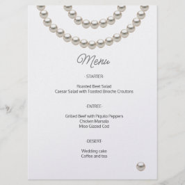 Minimalist Pearl Wedding Menu