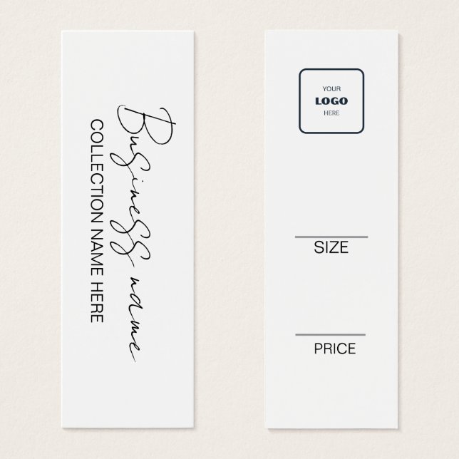 Minimalist Price Hang Tag Card (Anverso y reverso)