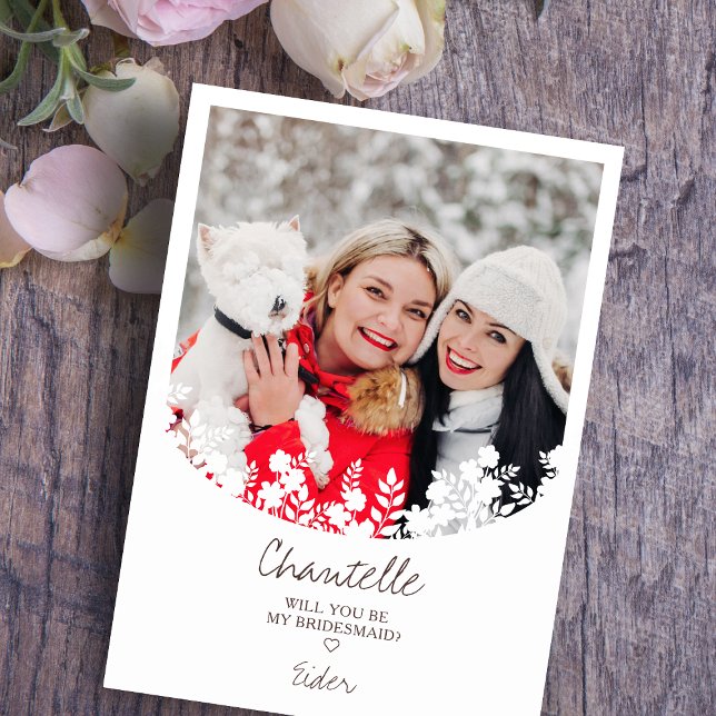 Minimalist Proposal Wildflowers Frame Bridesmaid (Subido por el creador)