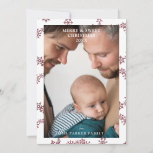 Minimalist Red Sparkle Effect Snowflakes Photo
