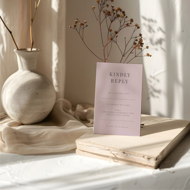 Minimalist RSVP Card Typography Dusky Rose (Subido por el creador)