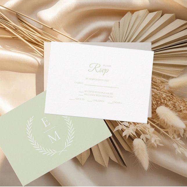 Minimalist Sage Wedding RSVP Cards (Subido por el creador)