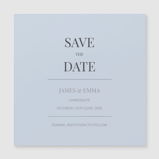 Minimalist Save the Date Card | Dusky Blue (Anverso)