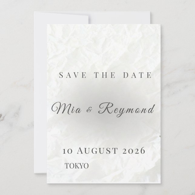 Minimalist Save the Date Wedding Card (Anverso)