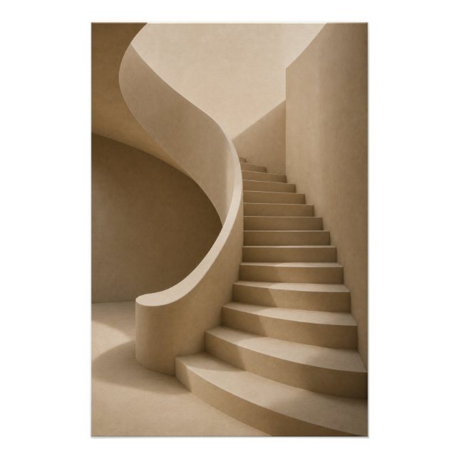 Minimalist Sculptural Staircase Wall Art Poster (Anverso)