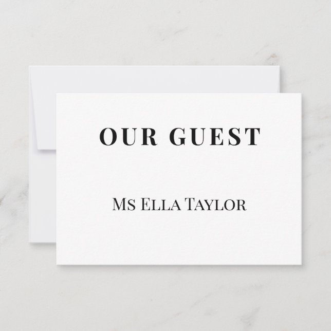 Minimalist Wedding Place Name Card | Table Seating (Anverso)