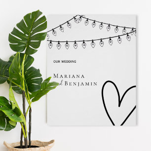 Minimalist Wedding Poster with String Lights