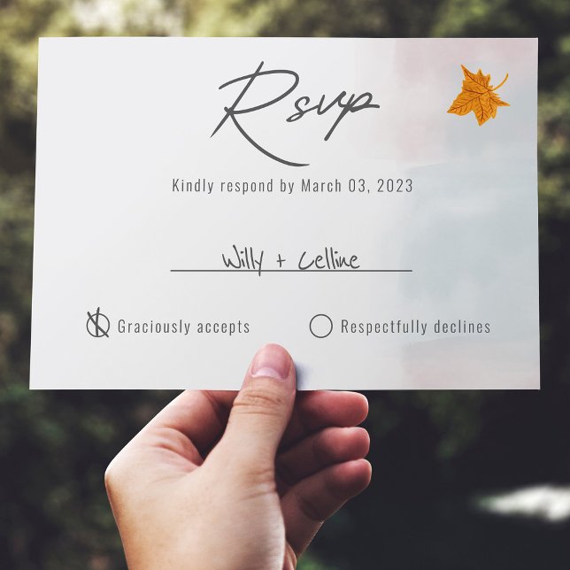 Minimalist White Wedding RSVP Card Template (Subido por el creador)