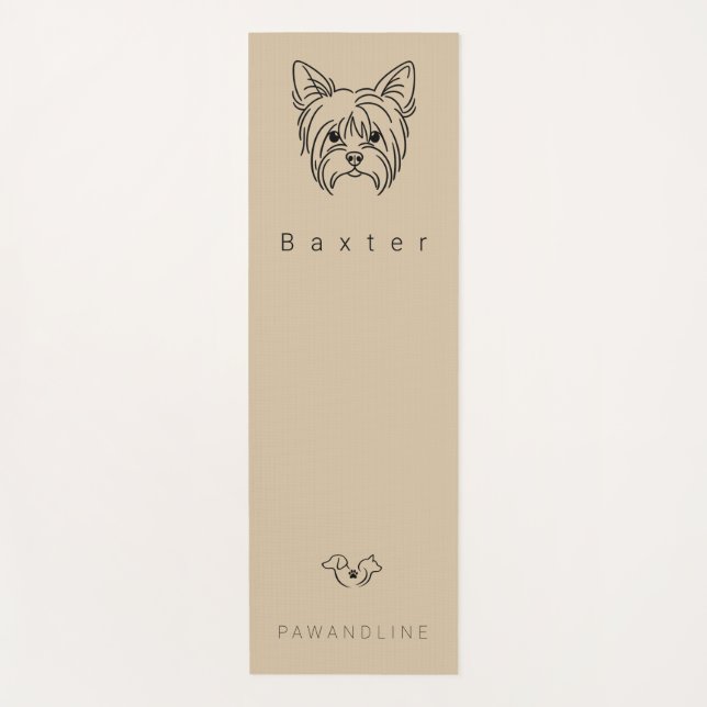 Minimalist Yorkie Yoga Mat | Custom Pet Name (Anverso)