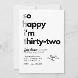 Minimalista 32ª invitación de cumpleaños 32