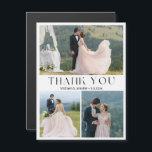 minimalista 3 fotos boda gracias imán<br><div class="desc">elegante gracias minimalista tres fotos boda imán</div>