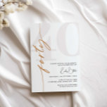 Minimalista 40.ª invitación a la fiesta de cumplea<br><div class="desc">Esta minimalista tipografía, invitación a la fiesta de cumpleaños número 40, es perfecta para una fiesta de cumpleaños moderna. El diseño es sencillo y presenta una tipografía minimalista clásica en blanco y negro con un toque moderno. Personalizable en cualquier color. Mantenga el diseño minimalista y elegante, tal como está, o...</div>