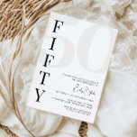 Minimalista 50.ª Invitación a la fiesta de cumplea<br><div class="desc">Esta minimalista tipografía de 50 años es ideal para una fiesta de cumpleaños moderna. El diseño es sencillo y presenta una tipografía minimalista clásica en blanco y negro con un toque moderno. Personalizable en cualquier color. Mantenga el diseño minimalista y elegante, tal como está, o lo personalice añadiendo sus propios...</div>