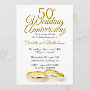 Minimalista 50° aniversario Boda Invitación